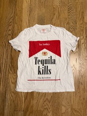 Tequila Kills Graphic Tee - Red & White